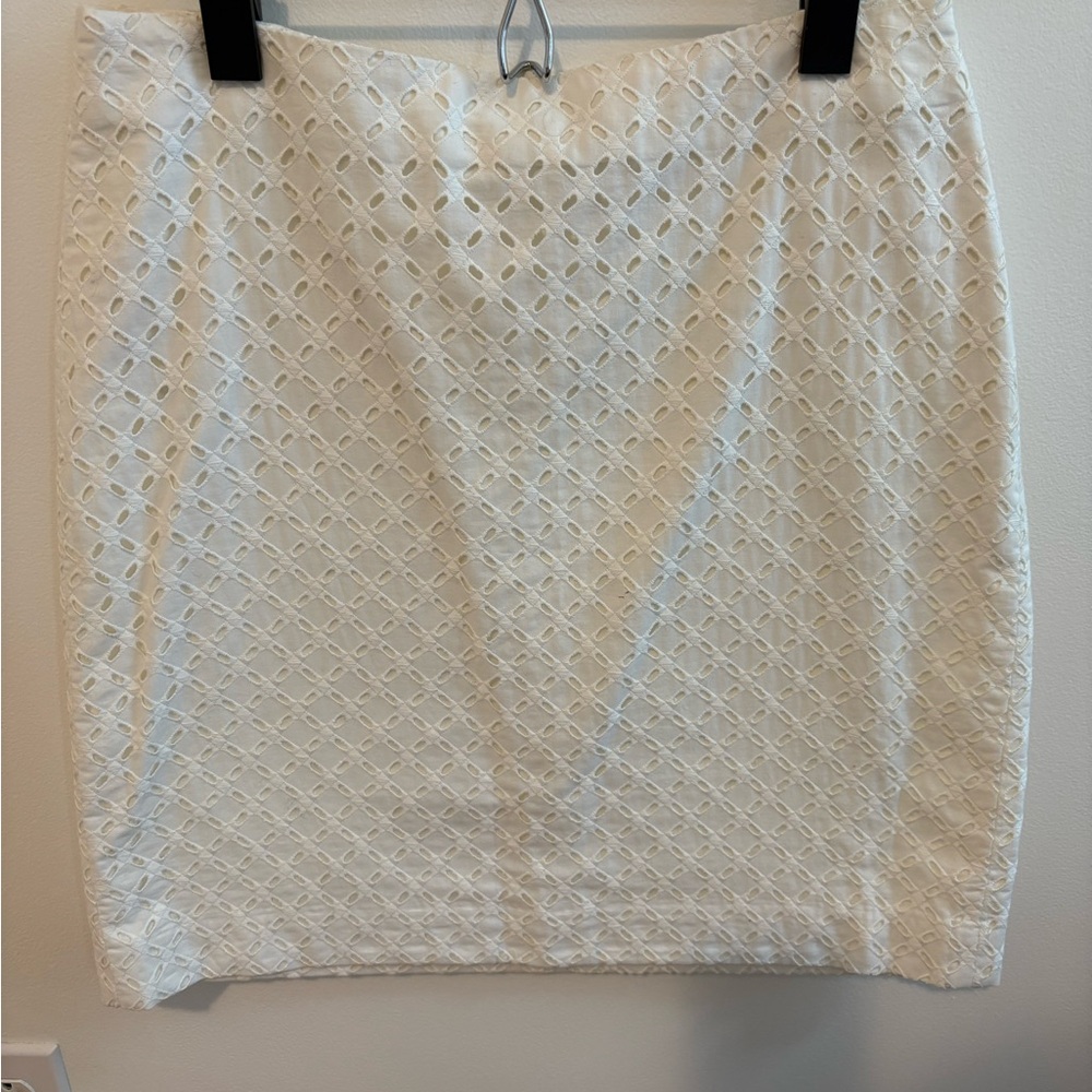 Ann Taylor White Eyelet Mini Skirt